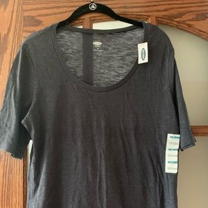 NWT- Dark Heather Gray Burn-out Tee. 3/4 Sleeves